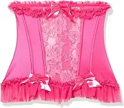 [Daisy corsets] Womens Lavish Fuchsia Lycra & Lace Hook & Eye Stretch Underbust Corset