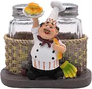 Salt and Pepper Shakers,Farmhouse Salt and Pepper Shakers, and Shakers with Chef Sculpture, Decorative Shaker Set for Kitchen Dining Table
