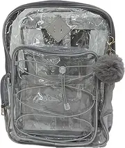 [Lrenagao] Clear Backpack for School Girls Women,Heavy Duty PVC Transparent Backpacks See Through Clear Bookbags