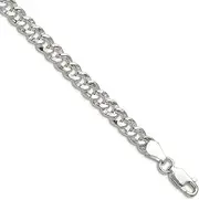 [JewelryWeb] 925 Sterling Silver 4.75mm Hammered Curb Chain Necklace Chain-Necklace for Women and Men