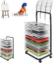 Art Drying Rack, Mobile Metal Art Storage Rack with 20/25/30/35 Removable Shelves, Art Organizer for Kids, Art Studio Organization and Storage, Artwork Tabletop Storage, Craft Room,20layers