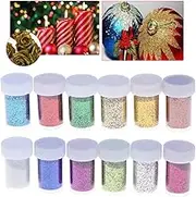 KONTONTY 12 Bottles Colorful Powder for DIY Sequin Painting Craft Activities Handmade Glitter for Arts Crafts Decoration Mask Making