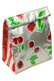 Lunch Bag Silver Cherries--BEN-BE-LBCS