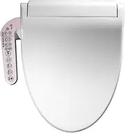 Electric Bidet Toilet Seat Cover Smart Wash Clean Toilet Seats with Self-Cleaning Nozzle, Warm Water, Heated Seat, Warm Air Dryer, Oscillating Washing, LED Light, Massage Mode (V-Shape)