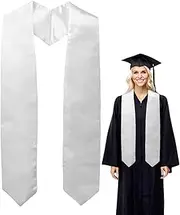[Generic] Plain Graduation Stole Unisex Adults Yellow/Black/White/Red/Blue, 59 inch Class of 2024 Graduation Sash Academic Sash for Academic Commencements School Church Ceremony Religious Events