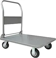 Flatbed Cart Flatbed Portable Trolley Steel Platform Truck with Foldable Handle and Swivel Wheels for Pulling Goods Luggage Heavy Load Capacity Hand Truck(Size:4in-330lb)(One Color 6in550lb)