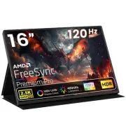 Upperizon Portable Gaming Monitor 16 Inch QHD 2.5K 2560X1600 16:10 120 Hz Fre...