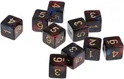 Oshhni 10 Pack of 6 Sided D6 Dice for Tabletop Games, Blue Red