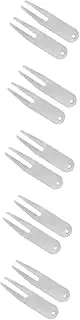 Sosoport 5sets Golf Divot Tool Fork Portable Repair Kit Stainless Steel Professional Golfers Personalized Golf 2pcs*5