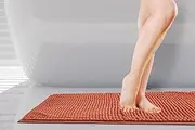 Emma Barclay Noodle Soft Touch Non-Slip Bathroom Rug in Burnt Orange - Bath Mat 45x75cm