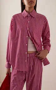 [Comme Si] La Classica Striped Cotton-Poplin Shirt