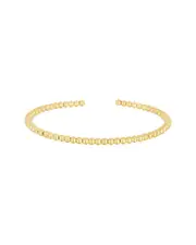 14K Italian Gold Beaded Cube Cuff Bracelet