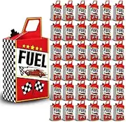 8HREST 36PCS Race Car Fuel Can Treat Boxes Racing Birthday Party Supplies Black And White Checkered Flag Party Boxes