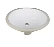 Signature Hardware 15" Magrove Porcelain Oval Undermount Bathroom Sink-White