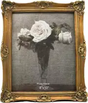8X10 Vintage Picture Frame, Antique Ornate Bronze Gold Photo Frame, for Table To