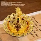 Cone Coil Incense Burner With Lid Alloy Plating Gold Incense Ashes Catcher For B
