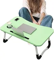 Laptop Desk for Bed, Folding Bed Table with Cup Holder and Tablet Slot, Laptop Stand with Storage Drawer, Breakfast Tray for Sofa Couch Floor