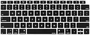 MOSISO Keyboard Cover Compatible with MacBook Air 13 inch 2019 2018 Release A1932 Retina Display with Touch ID, Protective Silicone Skin, Black