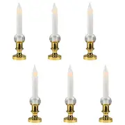 Northlight Flickering LED Window Candles with Timer - 8.5" - White - Set of 6