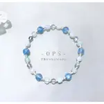 OPS 手工飾品設計｜KYANITE BRACELET - 藍晶石/藍紋瑪瑙/拉長石/海水藍寶/純銀