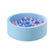 PlayPals Foam Ball Pit Soft Round Ball Pool Playpen Fence with 200 Balls Blue