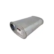 Redback Muffler - 2" 8 x 4" Oval 16" Long Offset/Offset Chambered Glass-Packed