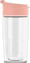 SIGG - Insulated Coffee Cup - Travel Mug Nova - with Flip Top - Dishwasher Safe - Leakproof - BPA Free - Heat Resistant - Broscilate Glass - Pink - 0.37 L