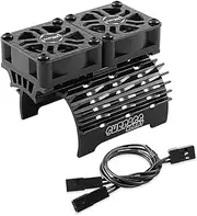 GLOBACT RC Motor Cooling Fans 30mm Dual RC Car Motor Fans with Metal Cover 4068 4274 Brushless Motor Heatsink for 1/8 RC Truck Crawler Diameter 40mm 42mm Brushless Motor (Black)