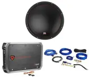 MTX 3512-04 12" 500 Watt SVC 4-ohm Car Audio Subwoofer+Amplifier+Amp Wire Kit