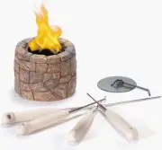 Weyland Tabletop Fire Pit Portable Indoor Outdoor Extendable Roasting Sticks