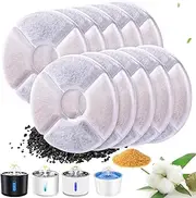 RBAYSALE Cat Water Fountain Filters 10 Pack Cat Fountain Filter Replacement, 3 Triple Filtration System, Activated Carbon Filters for 81oz/2.4L Automatic Cat Fountain (3 Triple Filtration System)