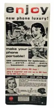 Vintage Ephemera Fedtro Extend-A-Phone Plug-In 30ft Telephone Extender TEL-30