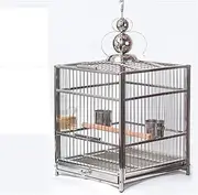 Bird Cage Myna Large Stainless Steel Bird Cage Budgerigar Breeding Cage Black Cockatiel Peony Parrot Square Cage for Cockatiels Finches Bird Cages (B)