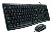 Logitech MK200 Multi Media USB Keyboard & Mouse Slim Wired Combo Set Desktop PC