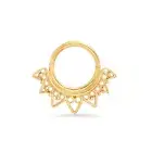 14k Solid Gold Seamless Ring with Hearts / Hoop Daith Helix Lobe Conch Piercing