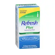 Refresh Plus Lubricant Eye Drops Single-Use Containers 70 Count By Refresh
