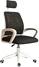 Ergonomic Office Chair Ergonomic Office Home Chair with Fixed Armrest, Soft Foam Seat Cushion and Lumbar Support Mesh High Back Desk Chair Desk Chair(Black)
