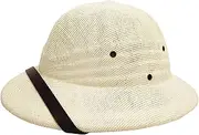 [Comebachome] Hat for Adults, Short Brim Pith Helmet Hat, Breathable Sun Protection Hats for Zoo Keeper Costume Milky White