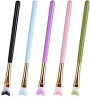 HJZHII 5 Pcs Eyelash Brush, Curved Cleaning Brushes Fluffy Lash Extension Brush Set Cosmetic Lash Cleanser Brushes for Wash Bath Tools Supplier Home Salon Professional Makeup Artist Shampoo