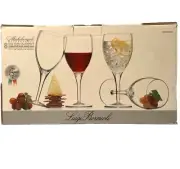 8 Luigi Parmioli Michelangelo Masterpiece 16oz Blown Crystal Gourmet Goblets NEW