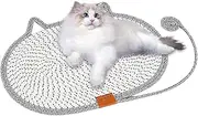 Cat Scratching Pad - Round Cotton Rope Scratching Pad,Washable Pet Supplies for Indoor Outdoor Floor Door Corner House Bed Couch Chair Table Travel