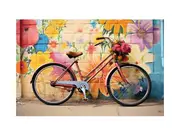 Modern Bicycle Art Painting Canvas Print