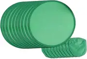 STARTIST 10x Folding Fan, Flying Disc, Polyester Hand Held Design Round Fan, Green