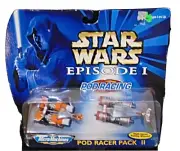 Vintage Star Wars Epiode 1 Micro Machines Pod Racer Pack 2 Action Cars 1998 NOS