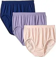 [Bali] Women's Comfort Revolution Brief Panty (3-Pack), Navy/Pink/Orchid, 6-7