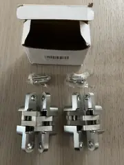 1 Pair Door Leaf Concealed Cross Hinge 180 Degree Stainless Steel Folding FAST!