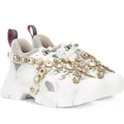Gucci Journey Flashtrek Jewel Crystal Hiker Low Top Lace Up Boot Sneakers 35.5