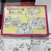 Vintage Current Coloring Cards Greeting Cards Set