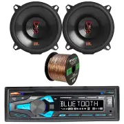 Dual XDM290BT 1DIN Bluetooth Receiver 2x JBL 5.25" 200W Peak Car Speakers + Wire