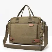 Men Multi-Function Canvas Business Laptop Bag Briefcase Handbag